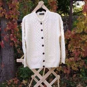 100% Irish Merino Wool Cardigan Women's M A81022